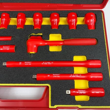 STAHLWILLE スタビレー ツールセット 付属品完備  3/8SQ絶縁ソケットセット 12171/19/4VDE レッド