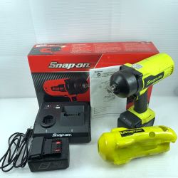 κκ Snap-on スナップオン インパクトレンチ 充電器・充電池2個付 コードレス式 18v シリアル不明 CT9080J イエロー Bランク