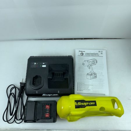  Snap-on スナップオン インパクトレンチ 充電器・充電池2個付 コードレス式 18v シリアル不明 CT9080J イエロー
