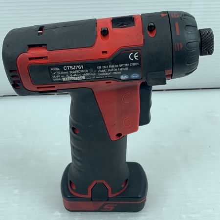  Snap-on スナップオン インパクトドライバ 充電池1個付 コードレス式 14.4v 使用感有 CTSJ761 レッド