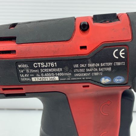  Snap-on スナップオン インパクトドライバ 充電池1個付 コードレス式 14.4v 使用感有 CTSJ761 レッド