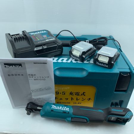  MAKITA マキタ ラチェットレンチ 充電器・充電池2個・取説・ケース付 コードレス式 10.8v WR101D ブルー