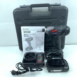 κκ RYOBI リョービ インパクトドライバ 　充電器・充電池2個・ケース付 コードレス式 18v BID-1805 ブラック Aランク