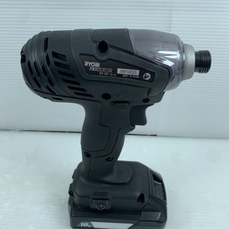  RYOBI リョービ インパクトドライバ 　充電器・充電池2個・ケース付 コードレス式 18v BID-1805 ブラック