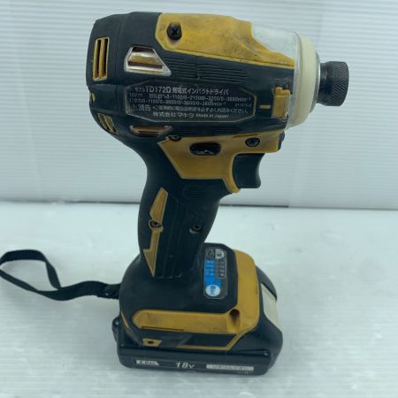  MAKITA マキタ インパクトドライバ  互換バッテリー付 コードレス式 18v  TD172D イエロー