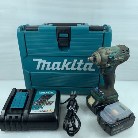  MAKITA マキタ インパクトレンチ　使用感有　充電器・充電池2個・ケース付 コードレス式 18v TW300DRGX ブルー