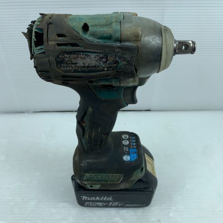  MAKITA マキタ インパクトレンチ　使用感有　充電器・充電池2個・ケース付 コードレス式 18v TW300DRGX ブルー