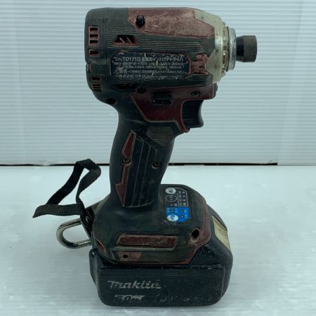  MAKITA マキタ インパクトドライバ 充電池1個付 コードレス式 18V/6.0Ah  充電回数91回 TD171D オーセンティックレッド
