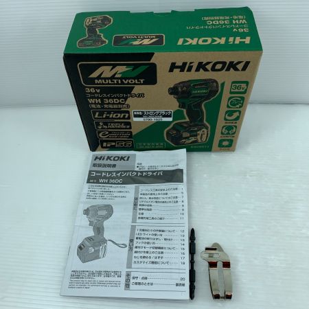  HiKOKI ハイコーキ インパクトドライバ 本体のみ コードレス式 36v 美品 WH36DC ブラック