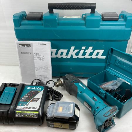  MAKITA マキタ マルチツール  充電器・充電池1個・ケース付 コードレス式 18v TM51D ブルー
