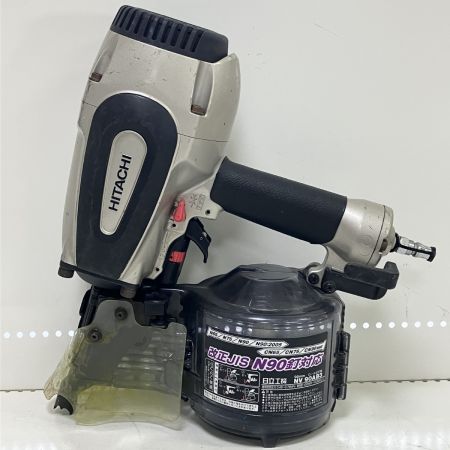 ЗЗ HITACHI 日立 90ｍｍ 常圧 ロール釘打ち機 取説 保護メガネ ケース付 NV90AB3 シルバー×ブラック
