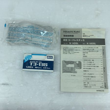  HITACHI 日立 電動工具 電動タッカ ケース付 コードレス式 13mm 18v 2017年製 70038 N18DSL グリーン