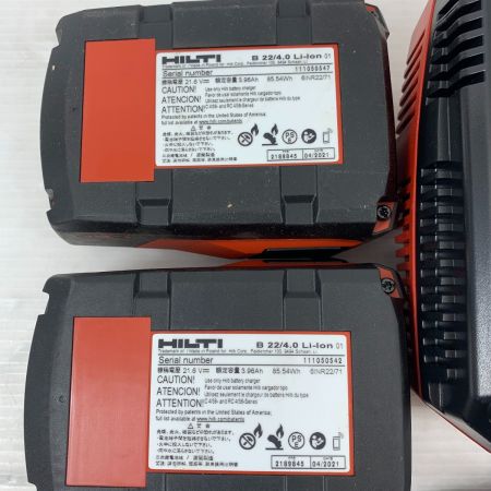  Hilti ヒルティ 電動工具 インパクトドライバ  充電器・充電池2個・ケース付 2021年製 33383 SID4-A22 レッド