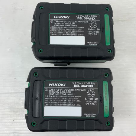  HiKOKI ハイコーキ 電動工具 ディスクグラインダー 充電器・充電池2個・ケース付 コードレス式 100mm 36v 2024年製 J341954 G3610DC グリーン