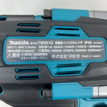 MAKITA マキタ 電動工具 インパクトレンチ 充電器・充電池2個・ケース付 コードレス式 40v 27060 TW001GRDX ブルー