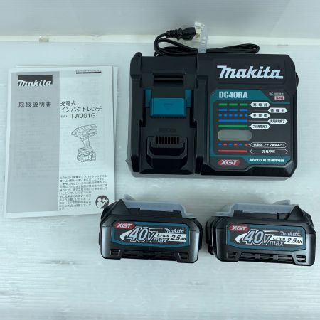  MAKITA マキタ 電動工具 インパクトレンチ 充電器・充電池2個・ケース付 コードレス式 40v 27060 TW001GRDX ブルー