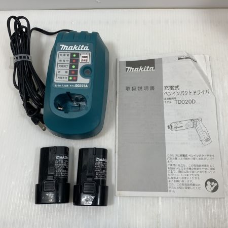  MAKITA マキタ 電動工具 ペンインパクトドライバ コードレス式 7.2v TD020 ホワイト