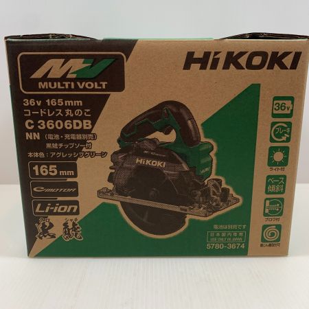  HiKOKI ハイコーキ 電動工具 丸のこ コードレス式 165mm 36v 2023年製 JN300249 C3606DB グリーン