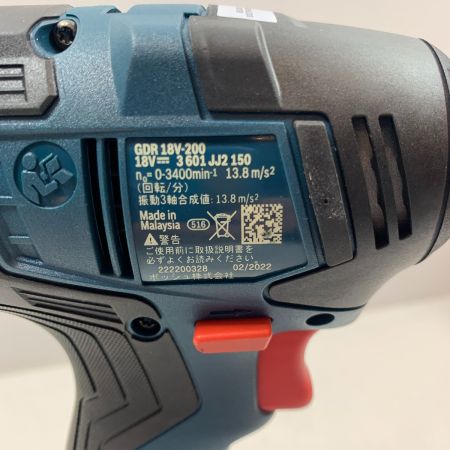  BOSCH ボッシュ 電動工具 インパクトドライバ コードレス式 18v 222200328 GDR 18V-200 グリーン