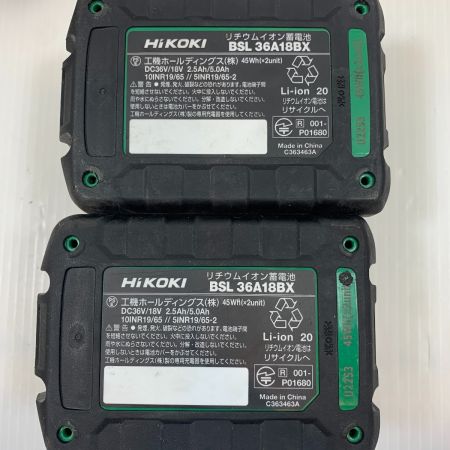 HiKOKI ハイコーキ 工具 電動工具 インパクトドライバ コードレス式 36v JO206652 WH36DC ブラック