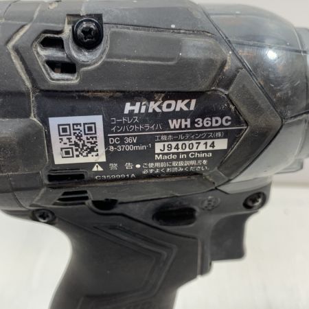  HiKOKI ハイコーキ 電動工具 インパクトドライバ コードレス式 36v J9400714 WH36DC ブラック