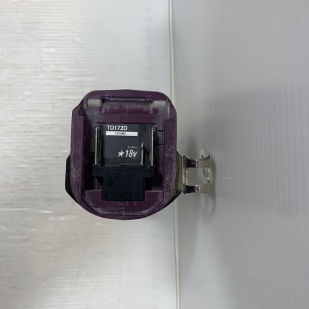  MAKITA マキタ 電動工具 インパクトドライバ コードレス式 18v 107560 使用感有 TD172D パープル