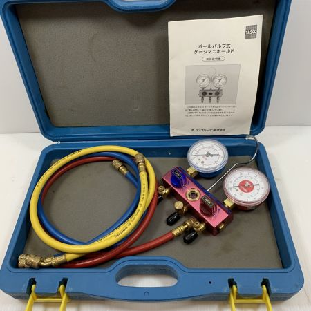  TRUSCO トラスコ 工具関連用品 ゲージマニホールド R410A ピンク