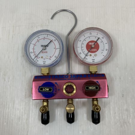  TRUSCO トラスコ 工具関連用品 ゲージマニホールド R410A ピンク