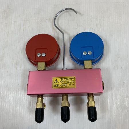  TRUSCO トラスコ 工具関連用品 ゲージマニホールド R410A ピンク