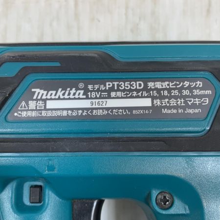  MAKITA マキタ 電動工具 ピンタッカー コードレス式 18v 91627 PT353D グリーン×ブラック