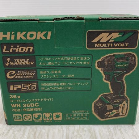  HiKOKI ハイコーキ 締め付け工具 インパクトドライバ 36v 5210829 WH36DC グリーン