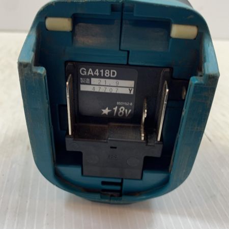  MAKITA マキタ 研磨工具 ディスクグラインダー コードレス式 100mm 18v 6.0Ah 47707 GA418D ブルー