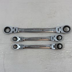 κκ TONE トネ 工具 ハンドツール 両口メガネレンチ 首振りラチェット3本セット RMFW Aランク