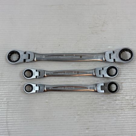  TONE トネ 工具 ハンドツール 両口メガネレンチ 首振りラチェット3本セット RMFW