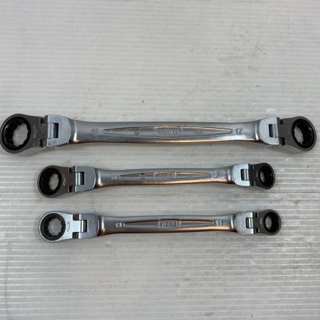  TONE トネ 工具 ハンドツール 両口メガネレンチ 首振りラチェット3本セット RMFW