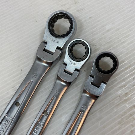  TONE トネ 工具 ハンドツール 両口メガネレンチ 首振りラチェット3本セット RMFW