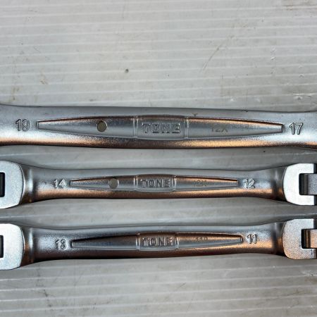  TONE トネ 工具 ハンドツール 両口メガネレンチ 首振りラチェット3本セット RMFW