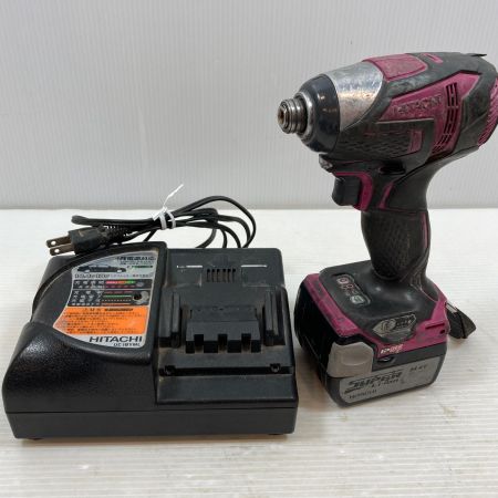  HITACHI 日立 締め付け工具 インパクトドライバ コードレス式 14.4v 3.0Ah 140582 WH14DDL パープル
