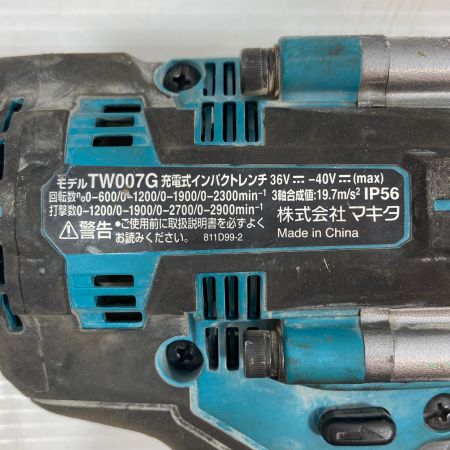  MAKITA マキタ 工具 締め付け工具 インパクトレンチ コードレス式 40v 55841Y TW007G グリーン×ブラック