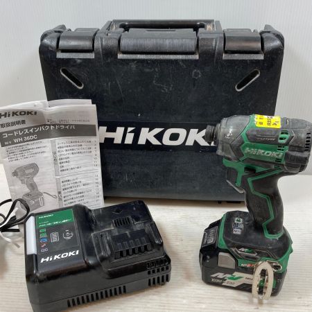  HiKOKI ハイコーキ 締め付け工具 インパクトドライバ コードレス式 36v 2.5Ah J5400359 WH36DC グリーン×ブラック