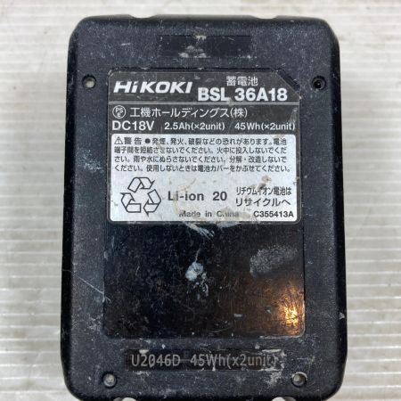  HiKOKI ハイコーキ 締め付け工具 インパクトドライバ コードレス式 36v 2.5Ah J5400359 WH36DC グリーン×ブラック