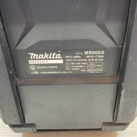  MAKITA マキタ 工具関連用品 バッテリー式ラジオ MR005G 本体のみ コードレス式 10.8-40v  MR005G ブラック