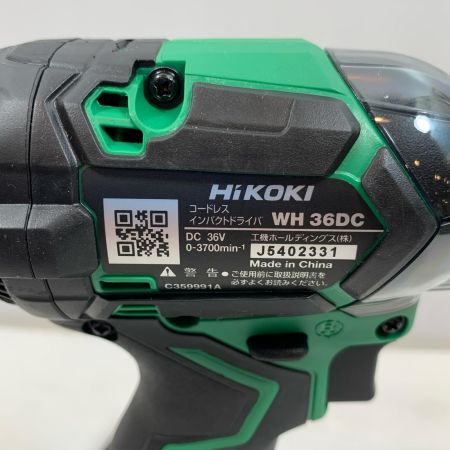  HiKOKI ハイコーキ 締め付け工具 インパクトドライバ コードレス式 36v J9202666 WH36DC グリーン