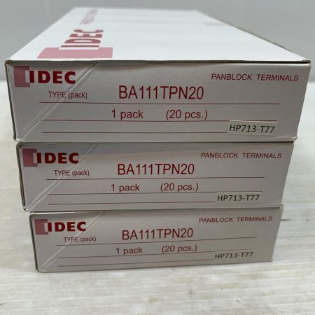  IDEC 工具関連用品 レール式端子台 52個入り BA111TPN20