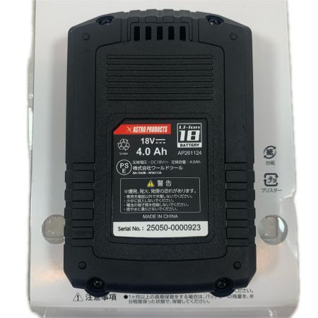  ASTRO PRODUCTS アストロプロダクツ 工具関連用品 バッテリー ケース付 18v 4.0Ah ブラック