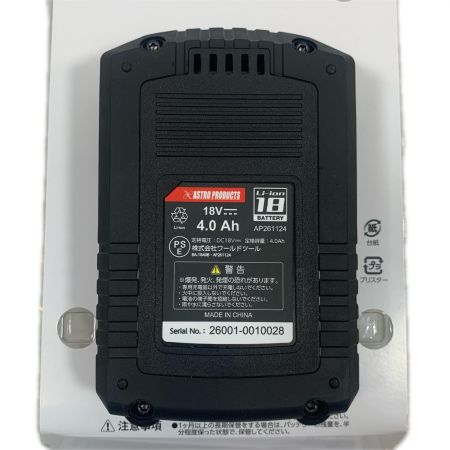  ASTRO PRODUCTS アストロプロダクツ 工具関連用品 バッテリー ケース付 18v 4.0Ah ブラック