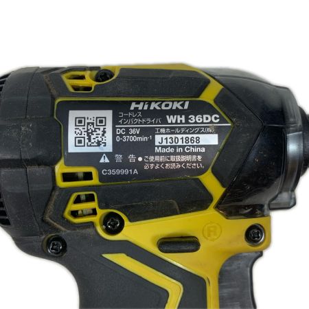  HiKOKI ハイコーキ 締め付け工具 インパクトドライバ 1301868 WH36DC ブラック×イエロー