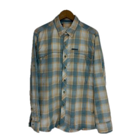  SIMMS フィッシングウェア SIZE M シャツ ガイドシリーズチェック オレンジ×ライトブルー