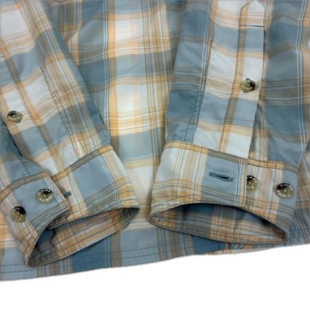  SIMMS フィッシングウェア SIZE M シャツ ガイドシリーズチェック オレンジ×ライトブルー