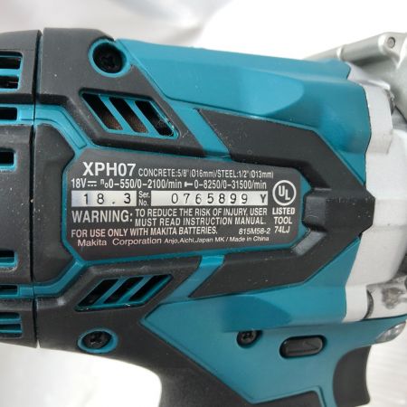  MAKITA マキタ ドライバドリル コードレス式 本体のみ XPH07 ブルー